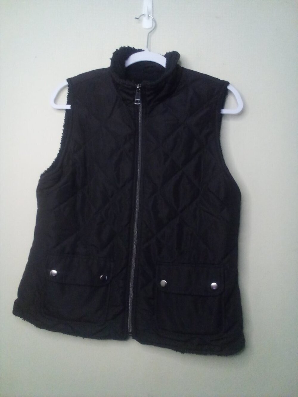 Christopher Banks Puffer Vest Women S Full Zip Pockets Black